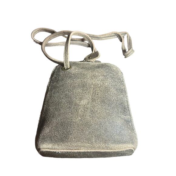 Bobo Brown Waxed Suede Leather Crossbody Phone Bag Woven Design Small Purse - Picture 2 of 8